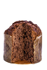 chocolate panettone isolated on white background