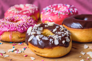Glazed donuts with sprinkles