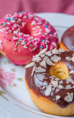 Glazed donuts with sprinkles