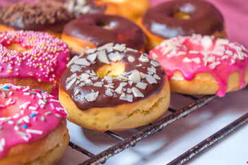 Glazed donuts with sprinkles