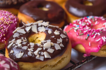 Glazed donuts with sprinkles