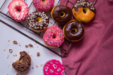 Glazed donuts with sprinkles