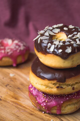 Glazed donuts with sprinkles