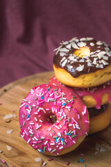 Glazed donuts with sprinkles