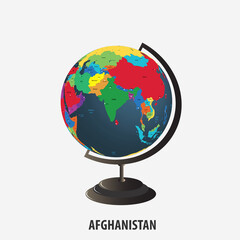Afghanistan 3d Flag Map and Vector Design, Map of Afghanistan. 