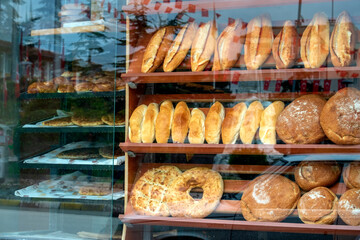 traditional bread varieties on display