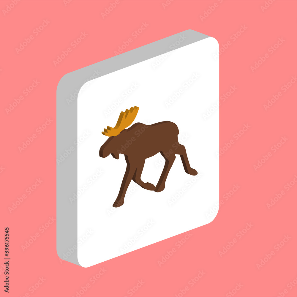 Poster moose simple vector icon. illustration symbol design template for web mobile ui element. perfect col