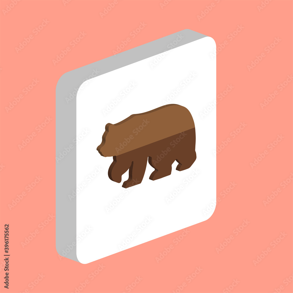 Poster bear simple vector icon. illustration symbol design template for web mobile ui element. perfect colo