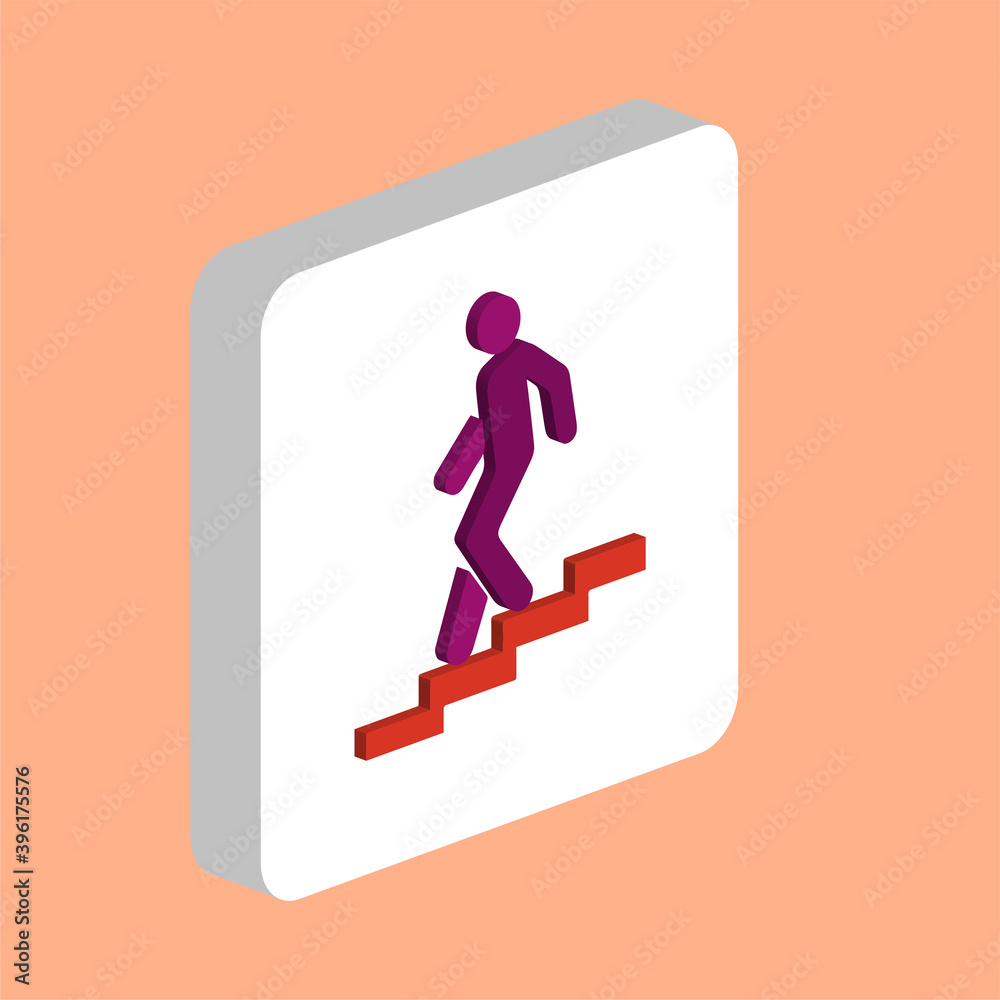 Poster down staircase simple vector icon. illustration symbol design template for web mobile ui element. pe
