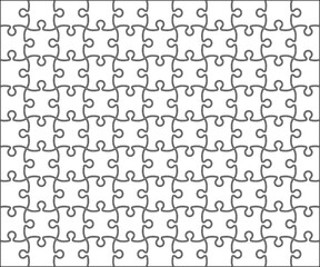 Jigsaw Puzzle grid template, pattern. Vector illustration.