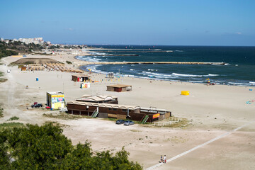 Fototapeta na wymiar Modern beach in Constanta, Romania.