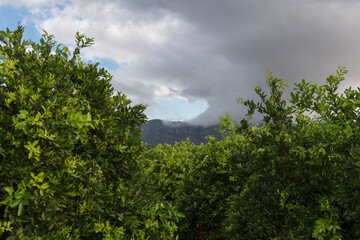 Fototapeta na wymiar Montañas y nubes