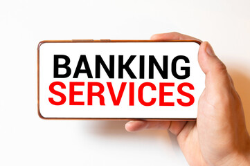 black calculator with text Bank Service on the white background