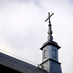 built in 1776, a historic wooden Catholic church dedicated to Our Lady of Czestochowa in the town of Tabędz in Podlasie, Poland