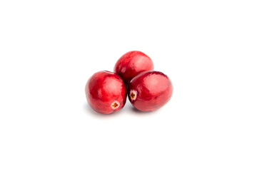 Cranberries isolated on white background