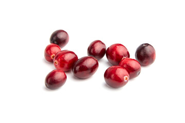 Cranberries isolated on white background