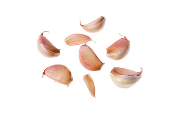 Cloves of garlic isolated on white background