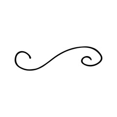 Curls abstract scribble with hand drawn line. Simple doodle elements for decoration in design. Isolated sketch on white background. Vector illustration