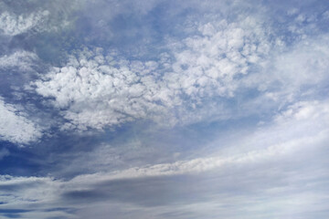 View of a beautiful blue sky on a clear day, background. cloud