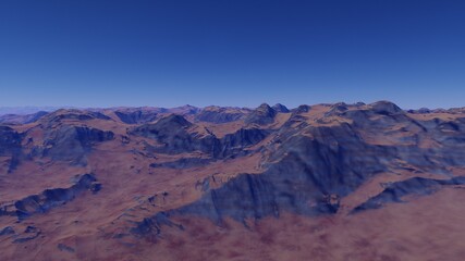 Plakat alien planet landscape, view from a beautiful planet, beautiful space background 3d render