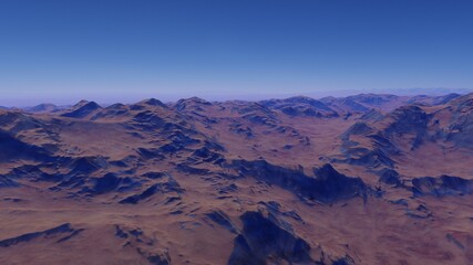 Fototapeta na wymiar alien planet landscape, view from a beautiful planet, beautiful space background 3d render