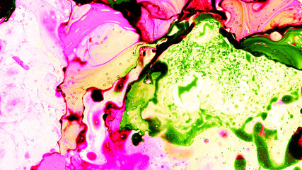 Abstract Background of Colored Liquid, Top Shot, Close-up.