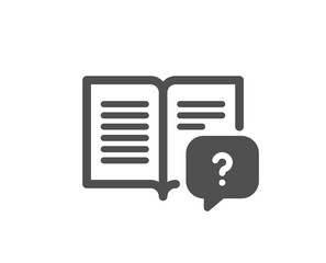 Instruction manual icon. Help book sign. Question faq symbol. Quality design element. Flat style instruction manual icon. Editable stroke. Vector
