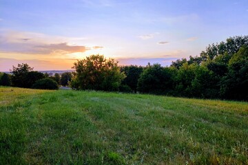Obraz premium Beautiful sky at sunset, nature background.