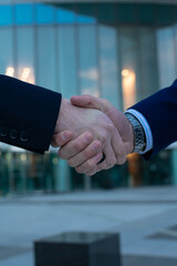 Dos hombres de negocios dándose la mano