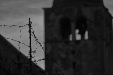 barbed wire fence