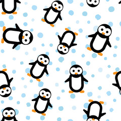 Funny Penguin seamless pattern