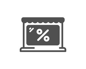 Market discounts icon. Sale offer sign. Promotion price symbol. Quality design element. Flat style market icon. Editable stroke. Vector