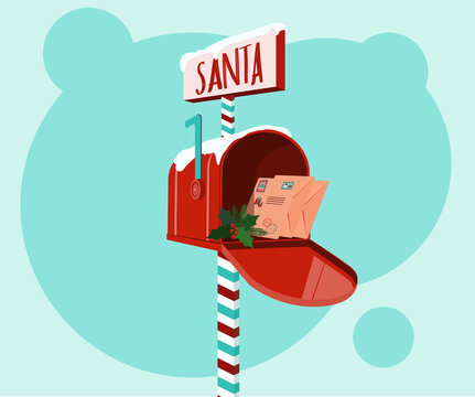 Mailbox Letters Children Santa Claus Classic Stock Vector (Royalty Free)  2225608433