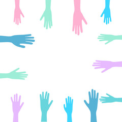 frame from colored medical gloves