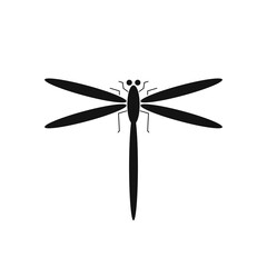 Dragonfly icon. Silhouette of dragonfly. Vector illustration.