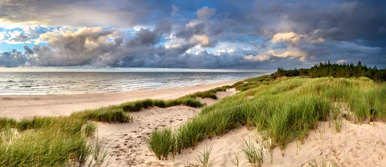 Foto op Plexiglas Prachtig zeelandschap panorama, duin dicht bij de Baltische Zee, Slowinski National Park, Polen © hajdar