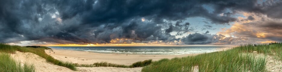 Beautiful see landscape panorama, dune close to Baltic See, Slowinski National Park, Poland