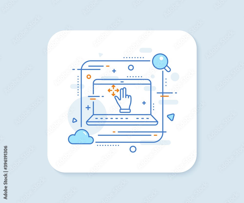 Poster move gesture line icon. abstract vector button. slide arrow sign. swipe action symbol. move gesture 