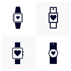 Set of Hours love to exercising design vector, Fitness equipment icon concept, Creative Gym Symbol, Illustration