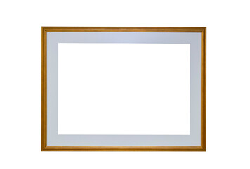 Old wood Antique Golden frame isolated on white background. Save with clipping path.