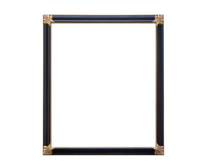 Old wood Antique Golden frame isolated on white background. Save with clipping path.