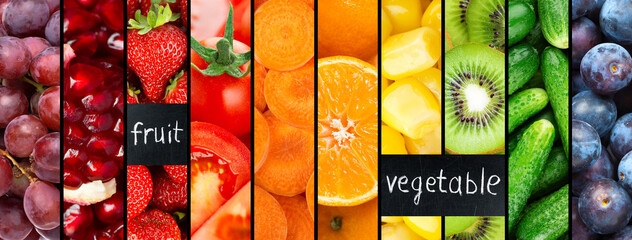 Background of fruits and vegetables. Fresh food. Healthy food
