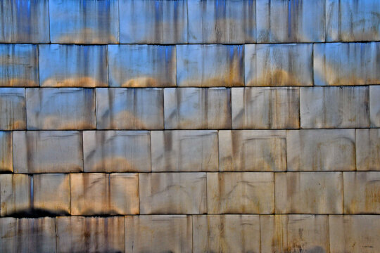 Tarnished Titanium panel abstract, Guggenheim Museum Bilbao