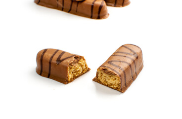 Oval Shortbread Biscuit Coated in Milk and Dark Chocolate