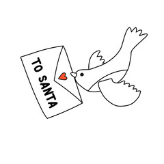 New Year letter to Santa Claus. Hand-drawn.