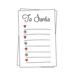 New Year letter to Santa Claus. Hand-drawn.