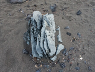 Gray volcanic stone on a beach in Tenerife, Canary Islands, Spain 