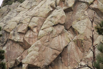 The rock body of Devils Tower.