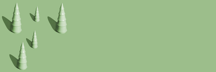Christmas tree pattern abstract background banner green mint color