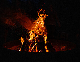 fire in the fireplace